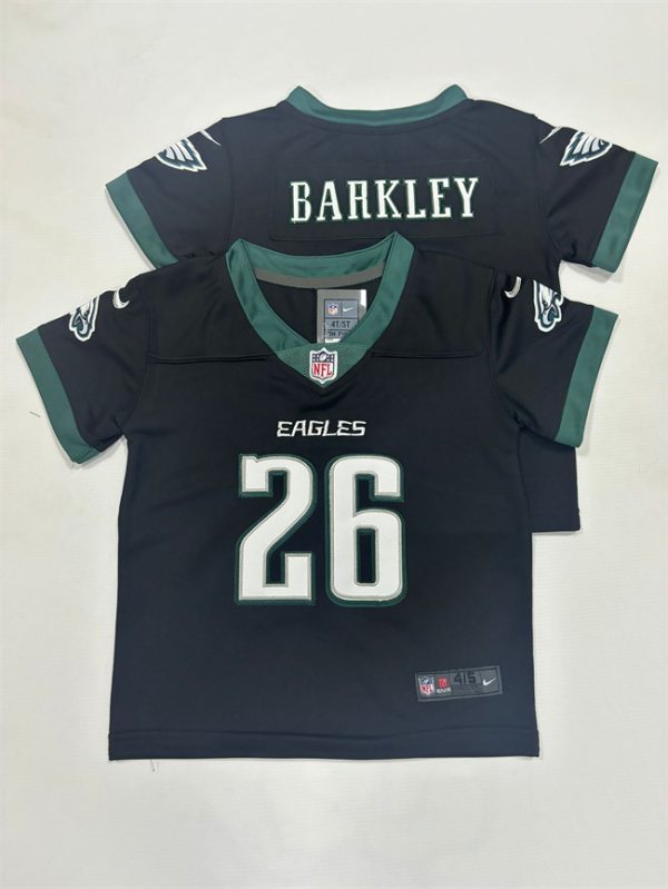 Toddlers Philadelphia Eagles #26 Saquon Barkley Black Vapor Football Stitched Jersey