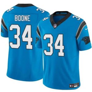 Youth Carolina Panthers #34 Mike Boone Blue 2024 F.U.S.E. Vapor Limited Football Stitched Jersey