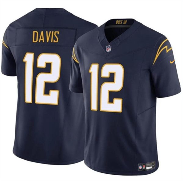 Youth Los Angeles Chargers #12 Derius Davis Navy 2024 F.U.S.E. Vapor Limited Football Stitched Jersey