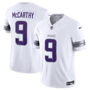 Youth Minnesota Vikings #9 J.J. McCarthy White F.U.S.E. Winter Warrior Limited Football Stitched Jersey