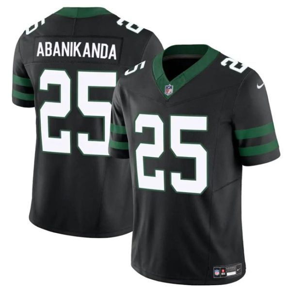 Youth New York Jets #25Israel Abanikanda Black 2024 F.U.S.E. Vapor Limited Football Stitched Jersey