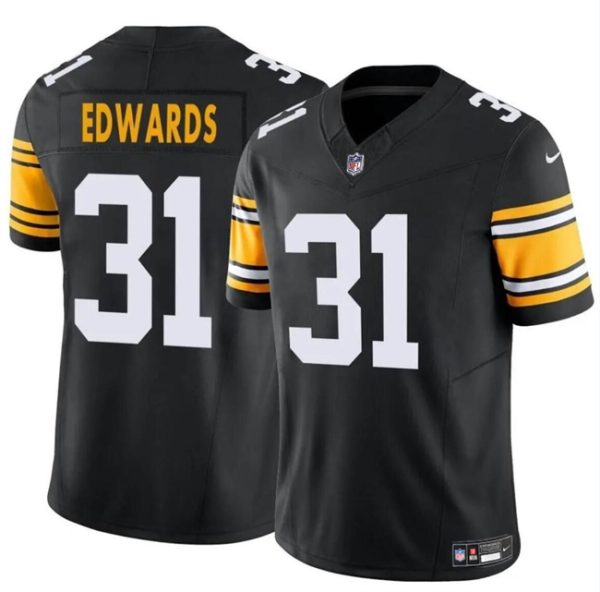 Youth Pittsburgh Steelers #31 Daijun Edwards Black 2024 F.U.S.E. Alternate Vapor Untouchable Limited Football Stitched Jersey