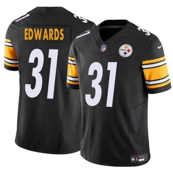 Youth Pittsburgh Steelers #31 Daijun Edwards Black 2024 F.U.S.E. Vapor Untouchable Limited Football Stitched Jersey