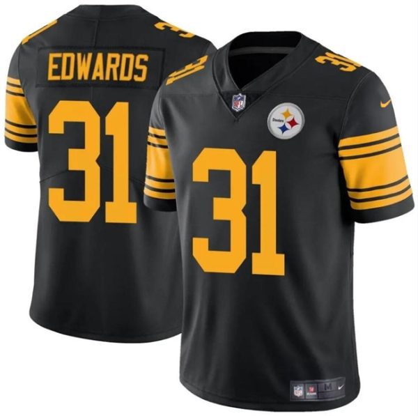 Youth Pittsburgh Steelers #31 Daijun Edwards Black Color Rush Limited Football Stitched Jersey