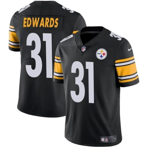Youth Pittsburgh Steelers #31 Daijun Edwards Black Vapor Untouchable Limited Football Stitched Jersey