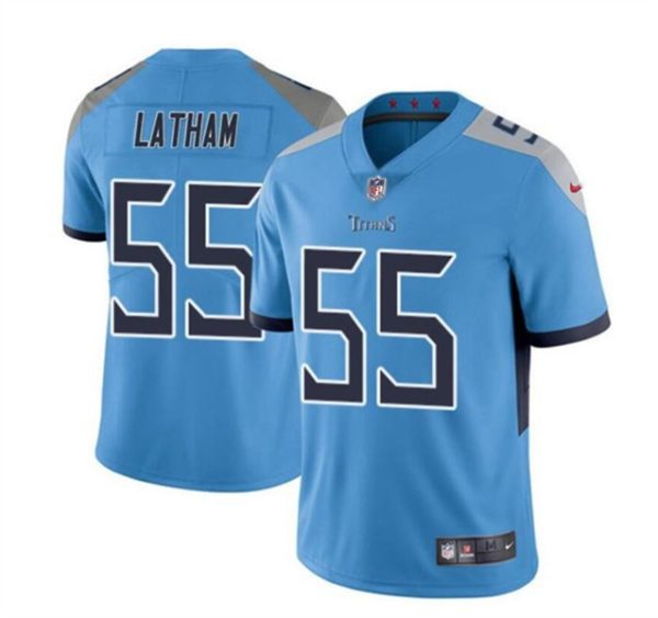 Youth Tennessee Titans #55 JC Latham Blue 2024 Draft Vapor Limited Football Stitched Jersey