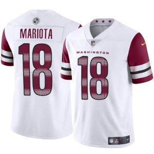 Youth Washington Commanders #18 Marcus Mariota White 2024 Vapor Limited Football Stitched Jersey
