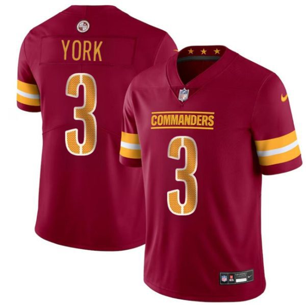 Youth Washington Commanders #3 Cade York Burgundy 2024 Vapor Limited Football Stitched Jersey