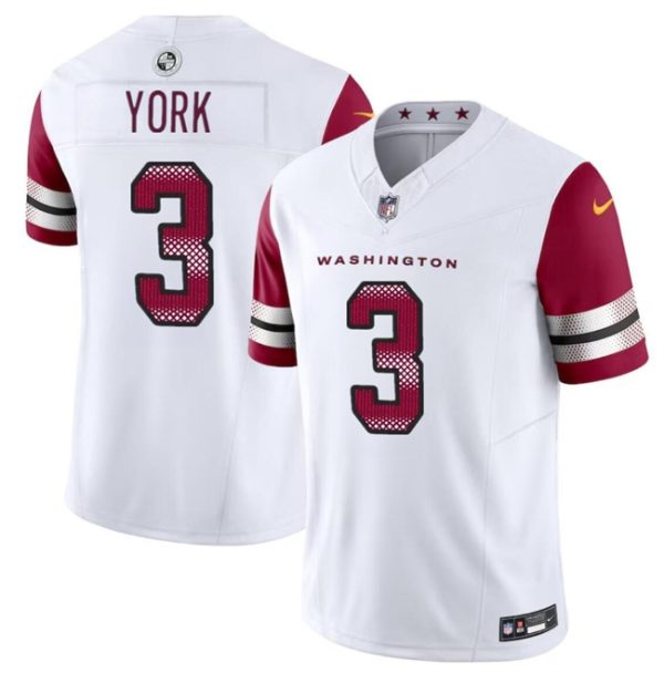 Youth Washington Commanders #3 Cade York White 2024 F.U.S.E Vapor Limited Football Stitched Jersey