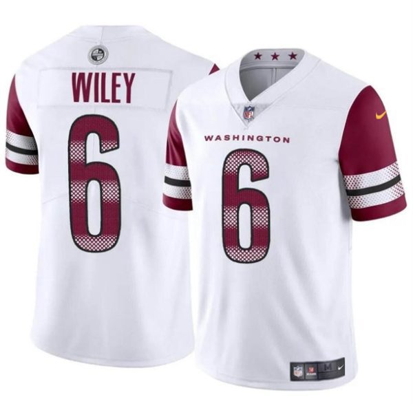 Youth Washington Commanders #6 Michael Wiley White 2024 Vapor Limited Football Stitched Jersey