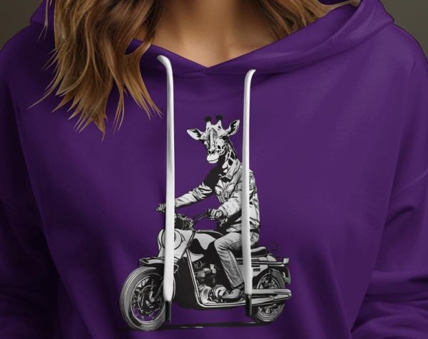 Giraffe Riding Motorcycle Unisex Hoodie UH1058