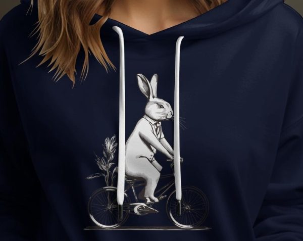 Rabbit On A Bicycle Unisex Hoodie UH1059