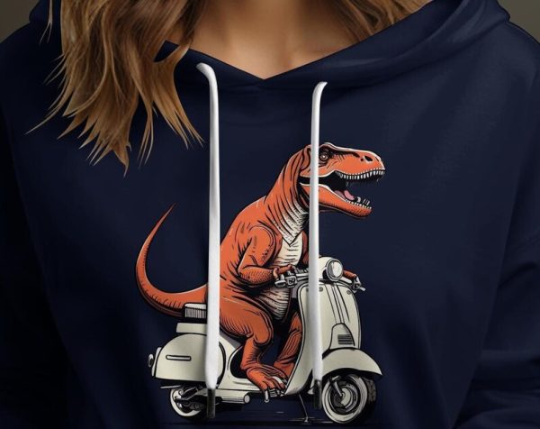 Tyrannosaurus Rex Riding Scooter Unisex Hoodie UH1088