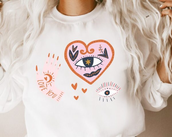 Valentines Sweatshirt Valentine Little Things Favorites Doodles Boho Sweatshirt Galentine Gift VLT1100