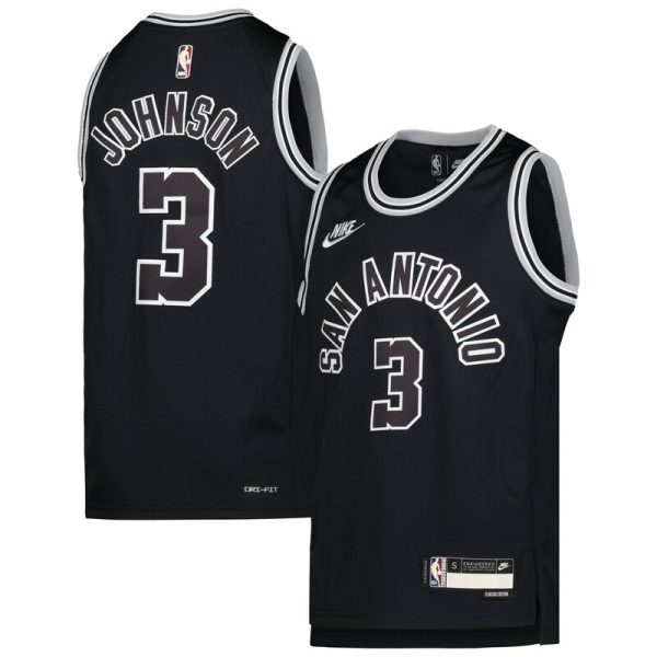 Keldon Johnson San Antonio Spurs Youth 2022/23 Swingman Jersey - Classic Edition - Black