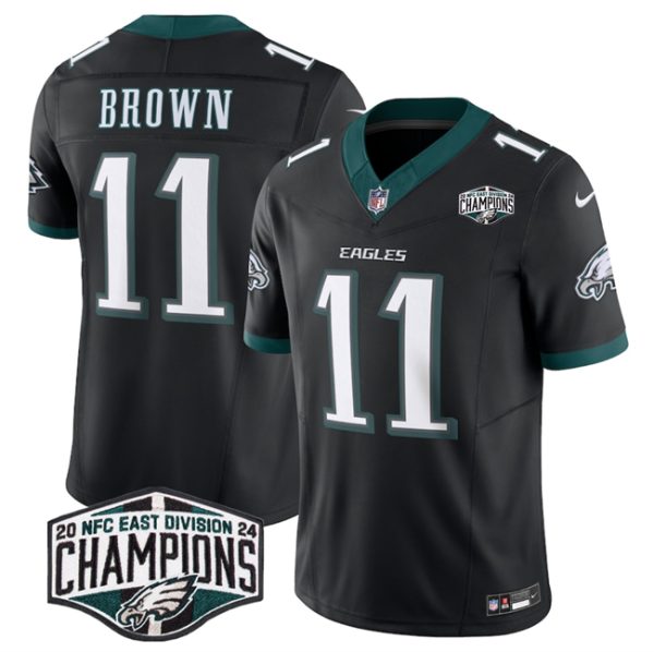 Philadelphia Eagles #11 A.J. Brown Black 2024 New NFC East Champions F.U.S.E. Vapor Untouchable Limited Football Stitched Jersey