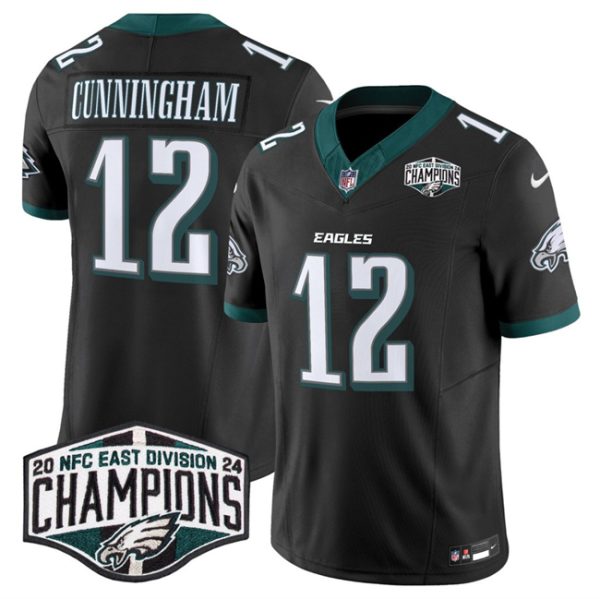 Philadelphia Eagles #12 Randall Cunningham Black 2024 New NFC East Champions F.U.S.E. Vapor Untouchable Limited Football Stitched Jersey