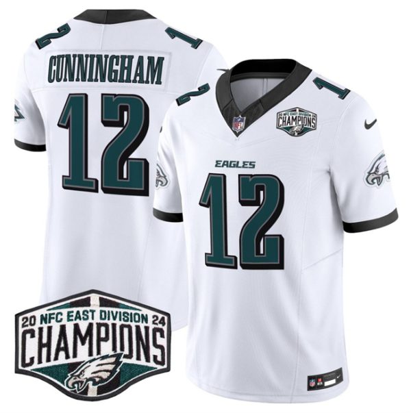 Philadelphia Eagles #12 Randall Cunningham White 2024 New NFC East Champions F.U.S.E. Vapor Untouchable Limited Football Stitched Jersey
