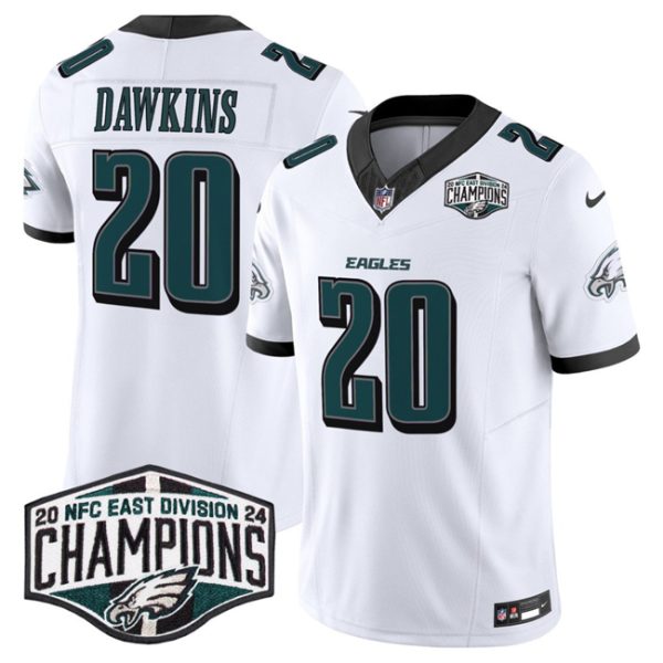 Philadelphia Eagles #20 Brian Dawkins White 2024 New NFC East Champions F.U.S.E. Vapor Untouchable Limited Football Stitched Jersey