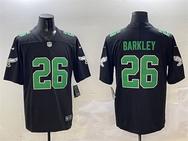 Philadelphia Eagles #26 Saquon Barkley Black Throwback Vapor Untouchable Limited Football Stitched Jersey