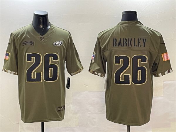 Philadelphia Eagles #26 Saquon Barkley Camo Salute To Service Limited Football Stitched Jersey