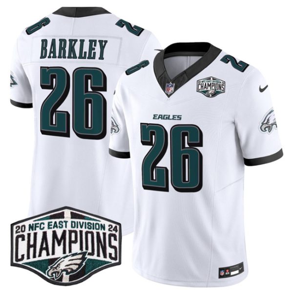 Philadelphia Eagles #26 Saquon Barkley White 2024 New NFC East Champions F.U.S.E. Vapor Untouchable Limited Football Stitched Jersey