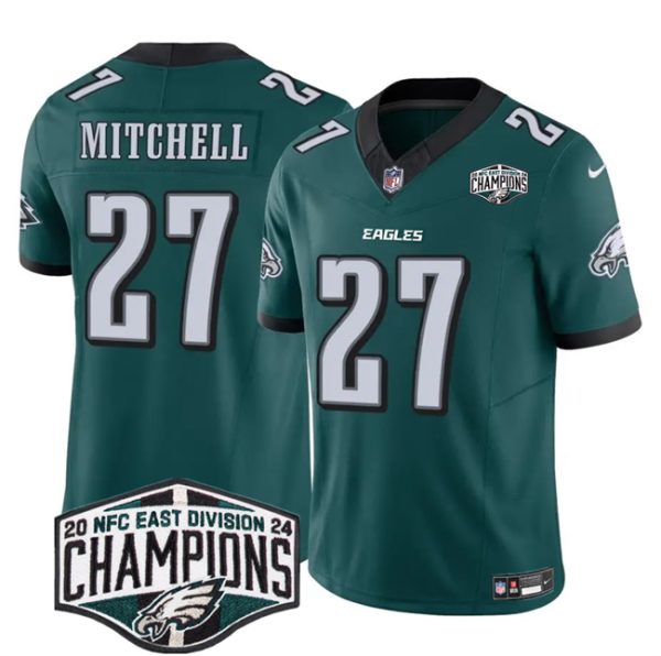 Philadelphia Eagles #27 Quinyon Mitchell Green 2024 New NFC East Champions F.U.S.E. Vapor Untouchable Limited Football Stitched Jersey