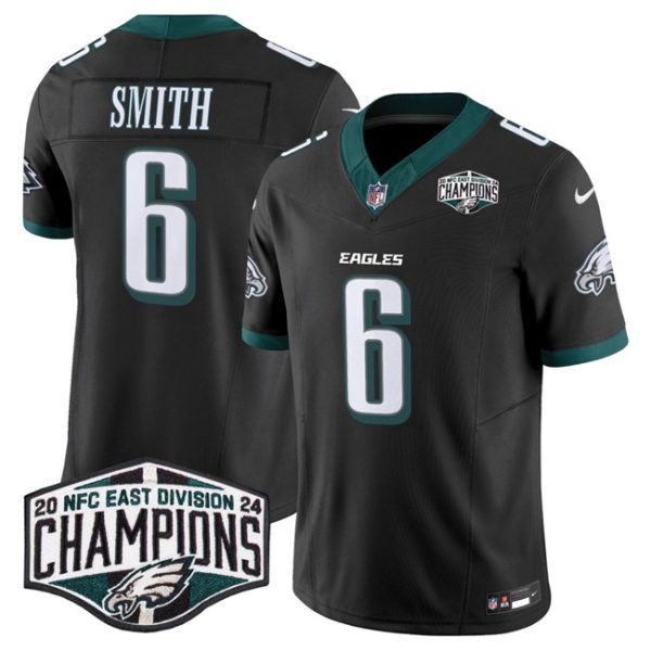 Philadelphia Eagles #6 DeVonta Smith Black 2024 New NFC East Champions F.U.S.E. Vapor Untouchable Limited Football Stitched Jersey