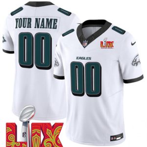 Philadelphia Eagles Active Player Custom White F.U.S.E. 2025 Super Bowl LIX Patch Vapor Untouchable Limited Football Stitched Jersey