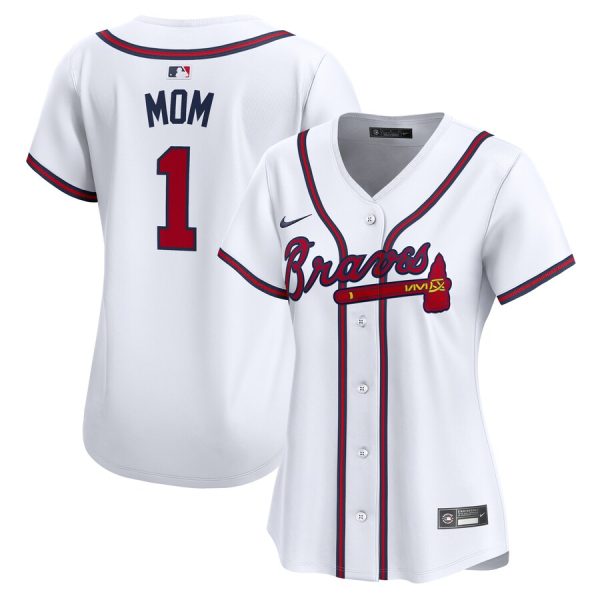 Atlanta Braves Women's #1 Mom Home Limited Jersey - White