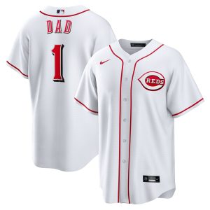 Cincinnati Reds #1 Dad Home Replica Jersey - White