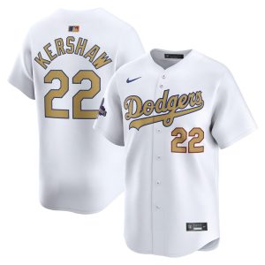 Clayton Kershaw Los Angeles Dodgers 2025 Gold Collection Limited Jersey - White