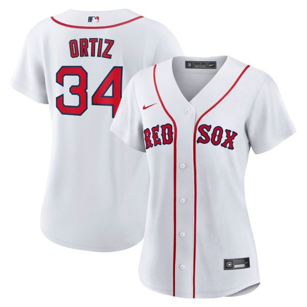 David Ortiz Boston Red Sox Women's Home Replica Jersey - White