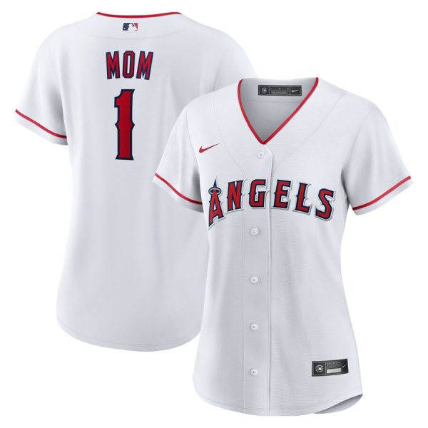 Los Angeles Angels Women's #1 Mom Home Replica Jersey - White