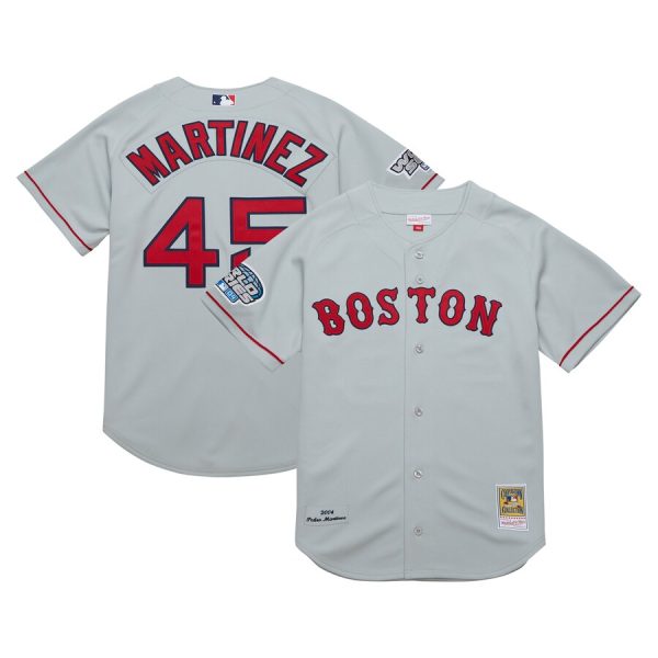 Pedro Martinez Boston Red Sox 2004 Cooperstown Collection Throwback Jersey - Gray