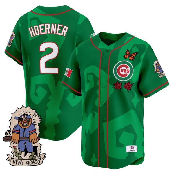 2025 Chicago Cubs Mexican Heritage Vapor Premier Limited Jersey - Green Nico Hoerner