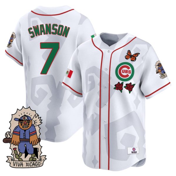 2025 Chicago Cubs Mexican Heritage Vapor Premier Limited Jersey - White Dansby Swanson