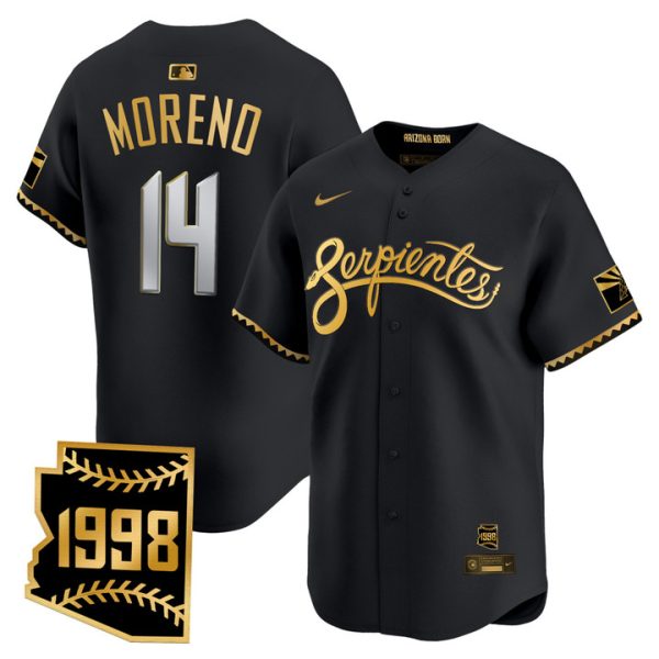 Arizona Diamondbacks 2025 City Connect Vapor Premier Limited Jersey V2 - Black Gold Gabriel Moreno