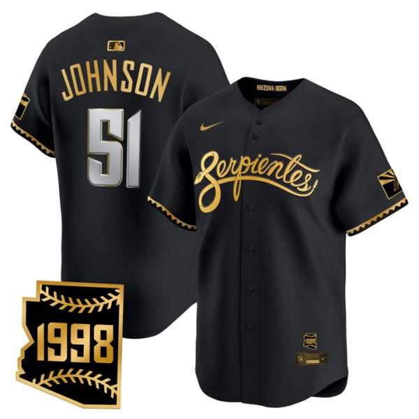 Arizona Diamondbacks 2025 City Connect Vapor Premier Limited Jersey V2 - Black Gold Randy Johnson