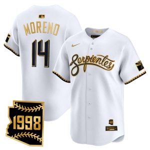 Arizona Diamondbacks 2025 City Connect Vapor Premier Limited Jersey V2 - White Gold Gabriel Moreno