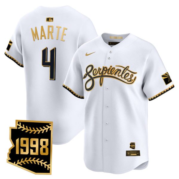 Arizona Diamondbacks 2025 City Connect Vapor Premier Limited Jersey V2 - White Gold Ketel Marte