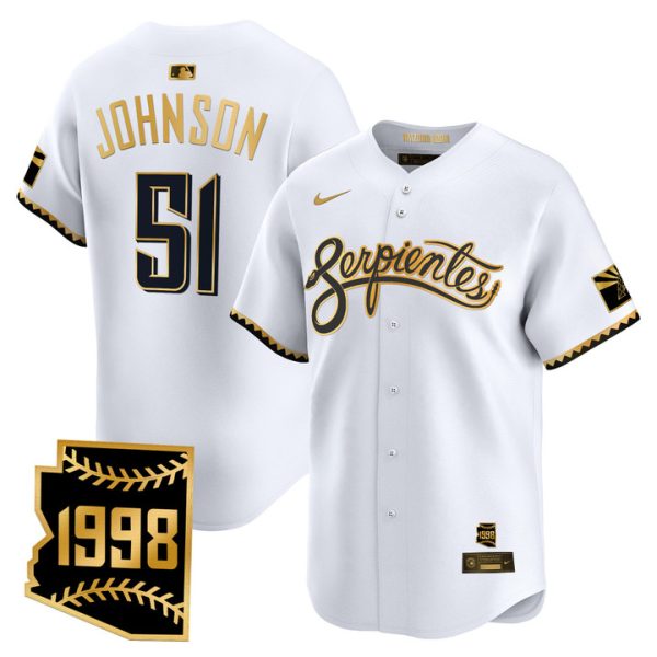 Arizona Diamondbacks 2025 City Connect Vapor Premier Limited Jersey V2 - White Gold Randy Johnson