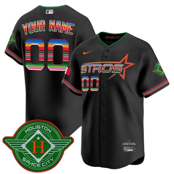 Astros 2025 City Connect Mexico Vapor Premier Limited Custom Jersey - Black