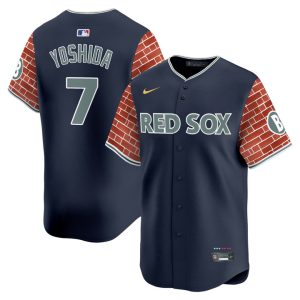 Boston Red Sox 2025 Fenway Red Brick Style Vapor Premier Limited Jersey - Navy Masataka Yoshida
