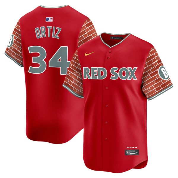 Boston Red Sox 2025 Fenway Red Brick Style Vapor Premier Limited Jersey - Red David Ortiz