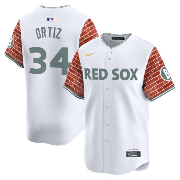 Boston Red Sox 2025 Fenway Red Brick Style Vapor Premier Limited Jersey - White David Ortiz