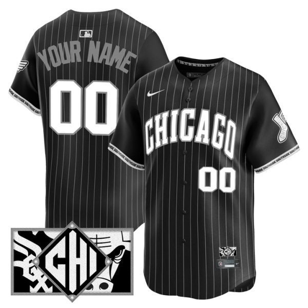 Chicago White Sox 2025 City Connect Vapor Premier Limited Custom Jersey - Black (B&W)