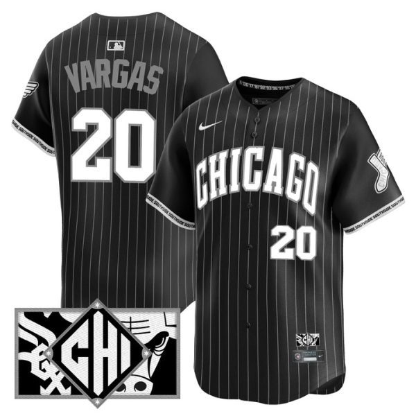 Chicago White Sox 2025 City Connect Vapor Premier Limited Jersey - Black (B&W) Miguel Vargas