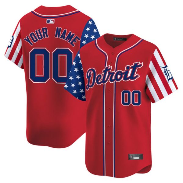 Detroit Tigers 2025 Memorial Day Vapor Premier Limited Custom Jersey - Red
