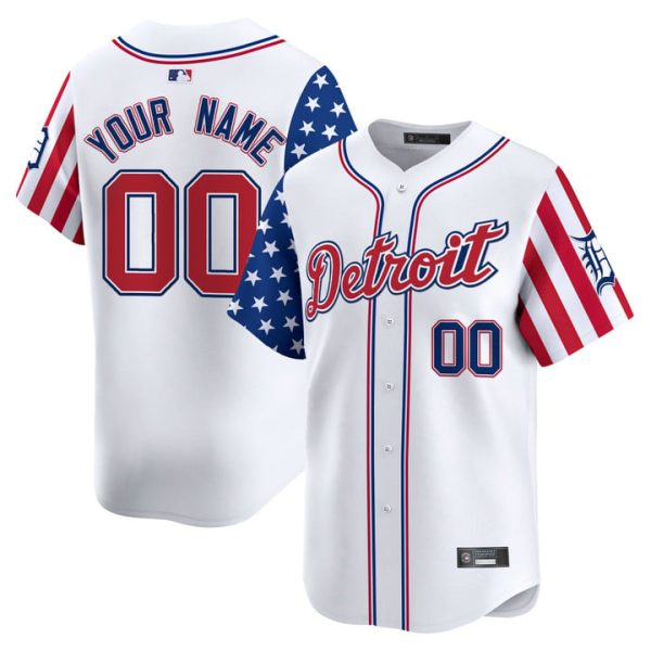 Detroit Tigers 2025 Memorial Day Vapor Premier Limited Custom Jersey - White